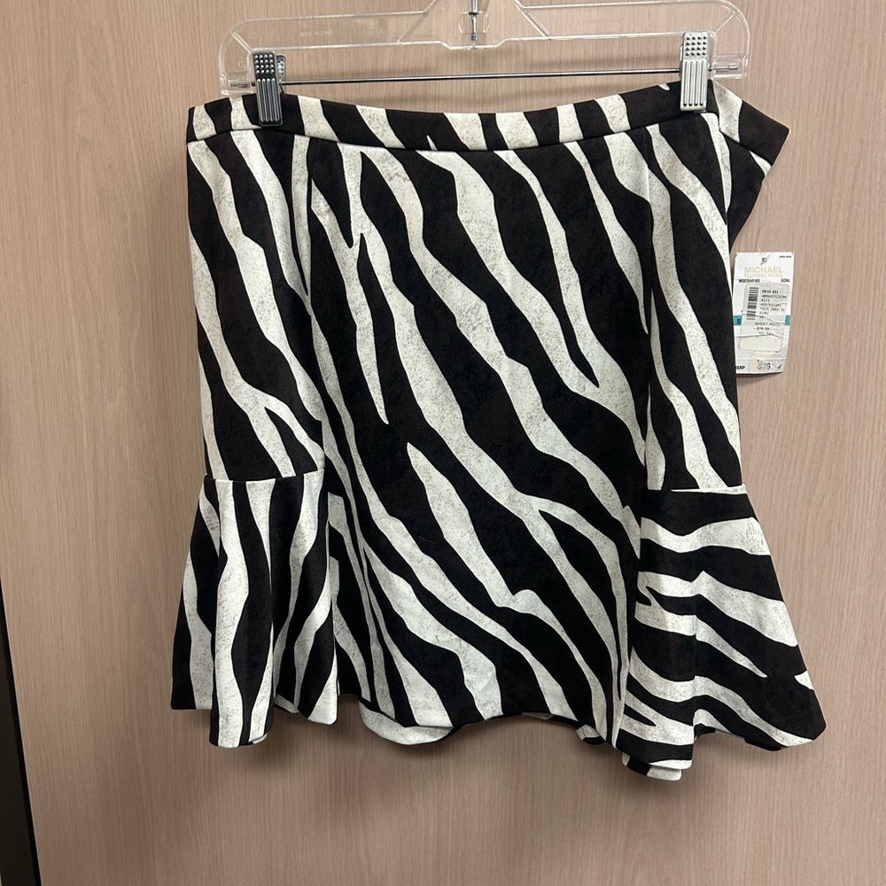 Michael Kors Black and White Asymmetrical Skirt